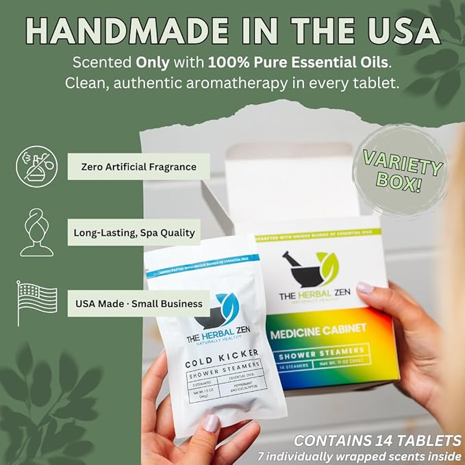 The Herbal Zen Shower Steamers Aromatherapy Tablets 14 Pack - Image 5