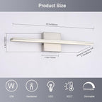 16W LED Vanity Light Bar, 19.6-Inch Brushed Nickel Bathroom Fixture, 5CCT Color - Image 5