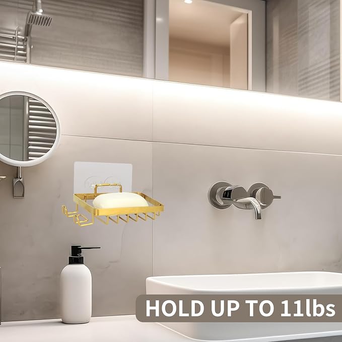 Snailhouse Soap Dish for Shower, Wall Self Draining Adhesive Hanging Stainless - Image 4