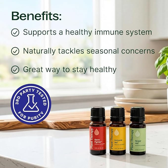 Plant Therapy Wellness Essential Oil Set, Pure Essential Oil Blends: Germ - Image 2