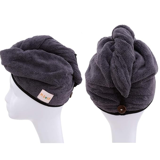 M-bestl 2 Pack Hair Drying Towels, Hair Towel Wrap, Absorbent Microfiber Hair - Image 4