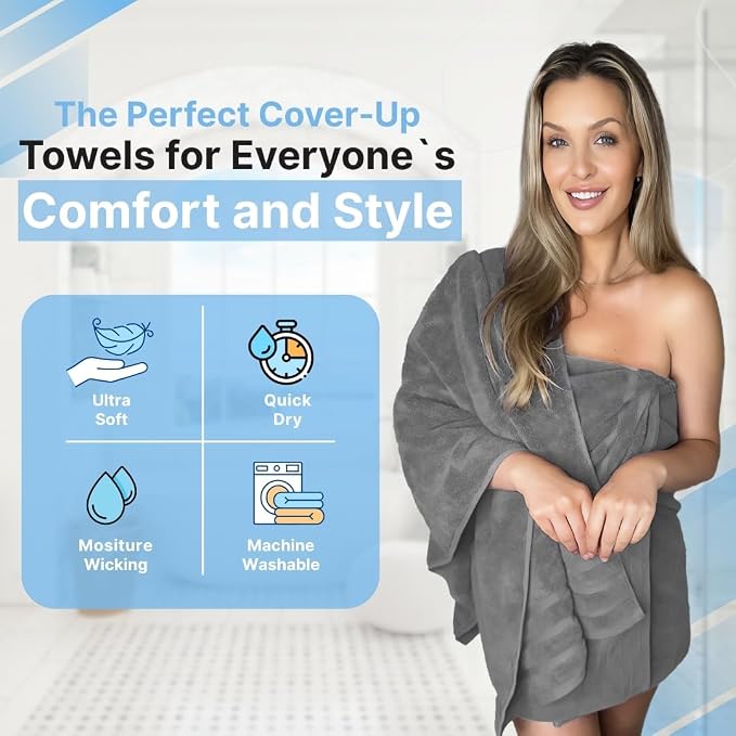 Infinitee Xclusives 100% Cotton Luxury Bath Towels Set of 2 - Image 4