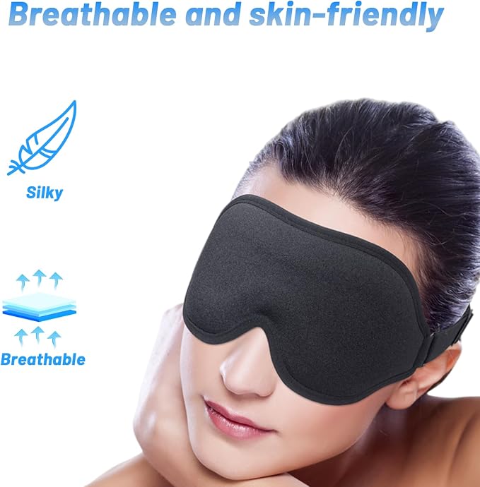 Sleep Eye Mask for Men Women, Sleeping Mask for Side Sleeper, Travel Blackout - Image 7