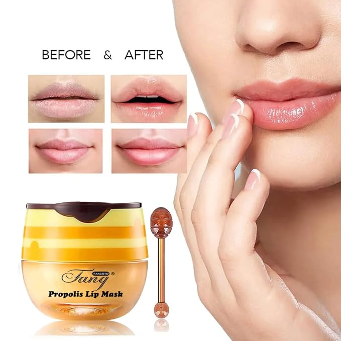 4 PCS Bee Lip Balm Honey Pot, Lip Mask Propolis Moisturizing, Prevention Dry - Image 3