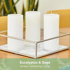 Simply Soson 3x6 inch Ivory Rustic Eucalyptus and Sage Pillar Scented Candle - Image 5