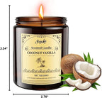 Coconut Vanilla Scented Candles, 7oz Soy Wax Candle, Long Lasting Aromatherapy - Image 8