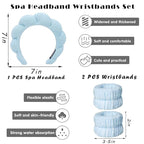 Spa Headbands for Washing Face Wristband Set Sponge Makeup Skincare Headband - Image 2