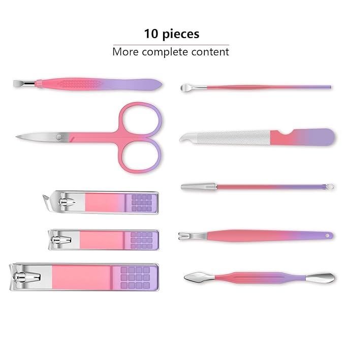 Manicure Set, Travel Mini Nail Clippers Kit Pedicure Care Tools - Image 2
