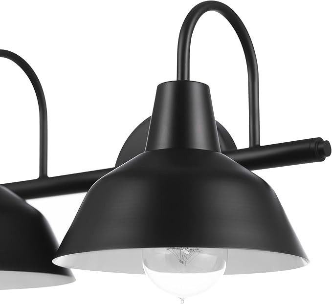 Globe Electric 63000004 3-Piece Bathroom Set, Matte Black, 15.5" 2-Light Vanity - Image 6