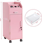 Modern Styling Station Cart for Hair Stylist, Wooden Hair Salon Station Storage - Image 2