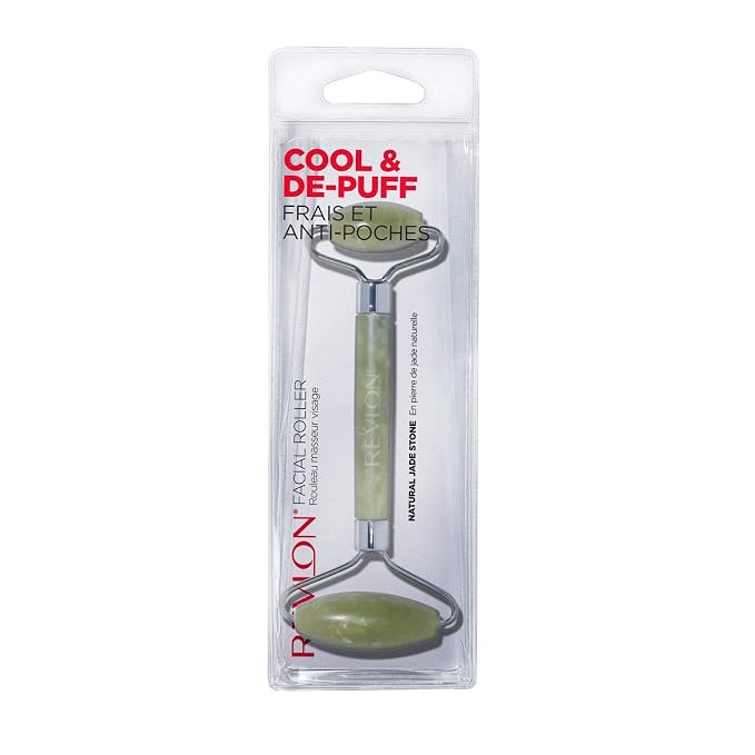 Revlon Jade Stone Face Roller, Dual-Sided Face Massager to Cool and De-Puff - Image 2