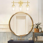 Ralbay Gold Bathroom Vanity Light 3-Lights Vintage Gold Vanity Lights Wall - Image 3