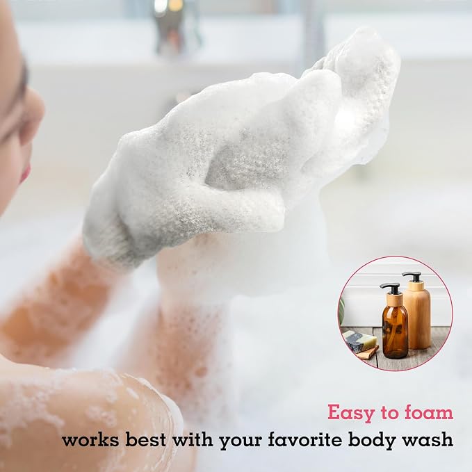 Evridwear Exfoliating Glove Shower Gloves Exfoliate Dead Skin - Image 6