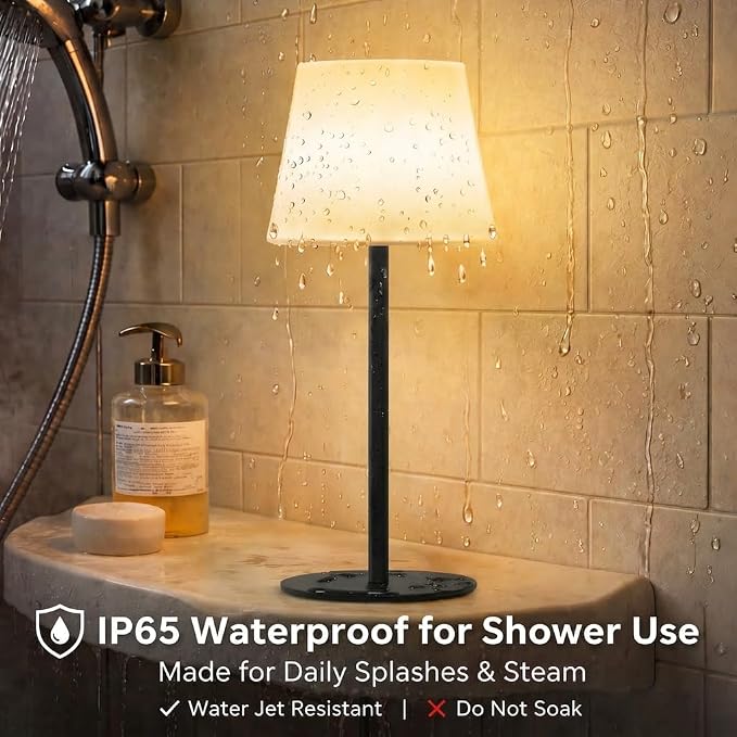EZVALO Spa-Like Shower Lamp – IP65 Waterproof Bathroom Lamp, Rechargeable - Image 2