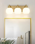 Bathroom Light Fixtures, 3-Light Brushed Gold Vanity Light, Modern Wall Sconces - Image 5