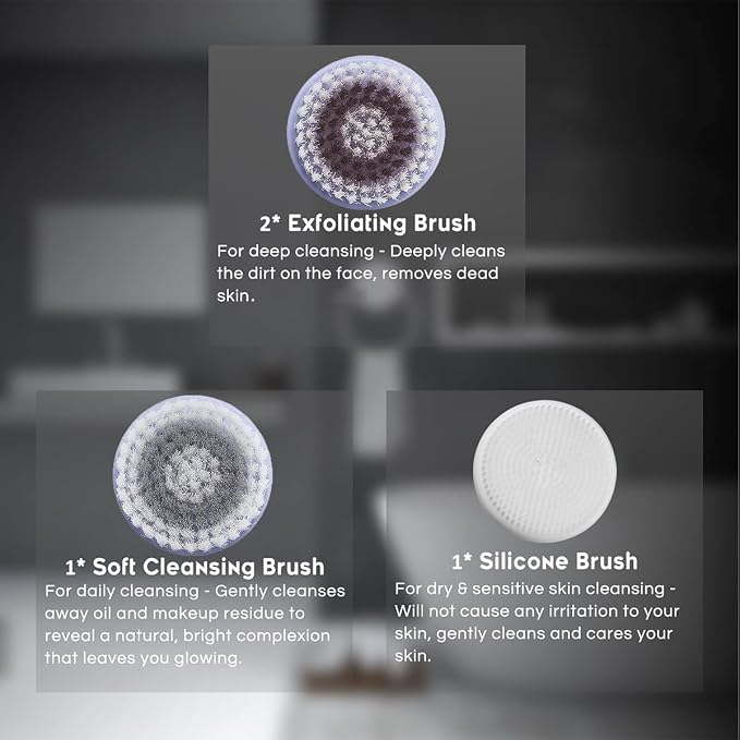 4 Replacement Brush Heads for Model Ga-7266P Facial Cleansing Brush Deep Pore - Image 2