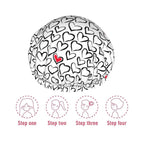 Love Hearts Shower Cap For Women Reusable Waterproof Double Layers Bath Cap - Image 6