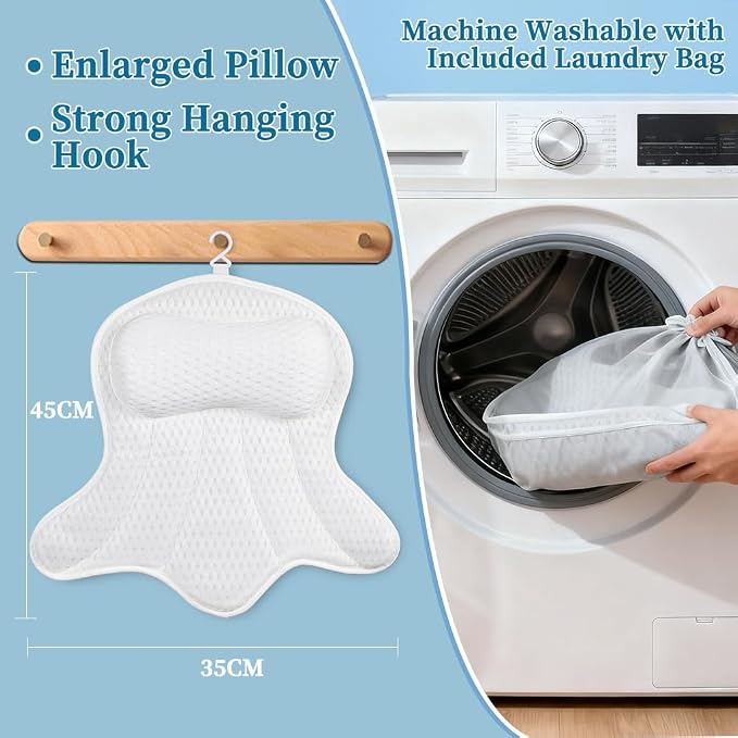 AmazeFan Luxury Bath Pillow, Ergonomic Bathtub Spa Pillow - Image 5