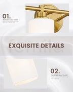 FEMILA 25" Brushed Gold Bathroom Light Fixtures, 4 Light Vanity Light Fixture - Image 3