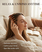 Wooden Scalp Massager Comb – Natural Wood Wide & Fine Tooth - Image 6