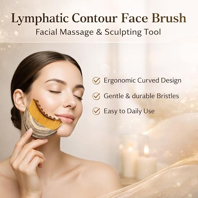 Lymphatic Contour Face Brush, Ergonomically Designed to Fit The Skin Precisely - Image 2