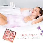 Dried Flower Bath Bombs Salt Balls, Rose Extract Essential Oils, Moisturizing - Image 3