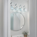 Crystal Vanity Lights 4-Light Chrome Bathroom Vanity Lights Modern Crystal - Image 8