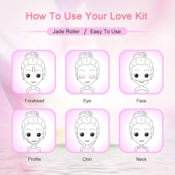 2 Pack Jade Facial Roller & Rose Quartz Face Roller - Image 5