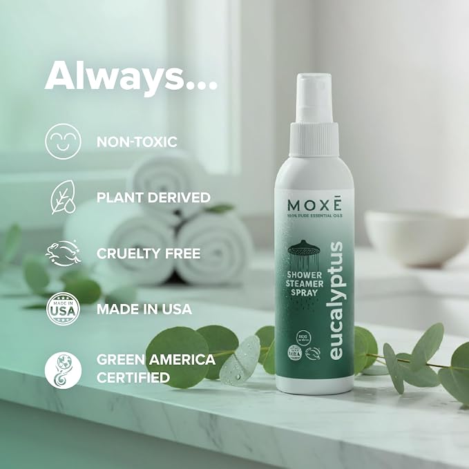 MOXĒ Eucalyptus Oil Shower Mist, Spa Steam Spray, Certified Natural 100% - Image 7
