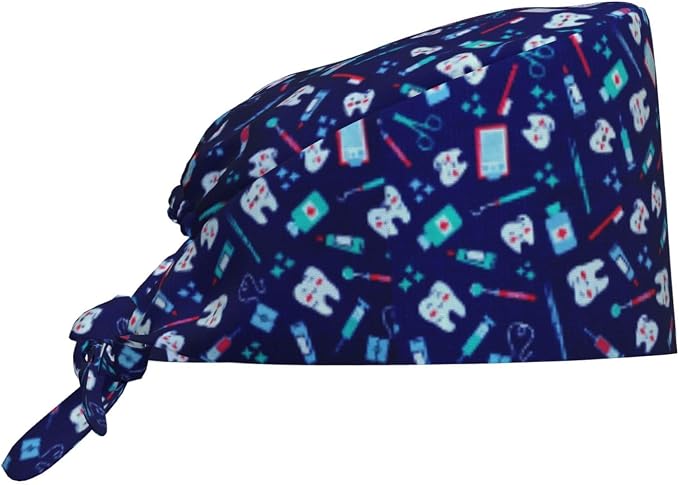 Working Cap Scrub Caps with Sweatband Adjustable Tie Back Hat Nurse Surgical by Unknown