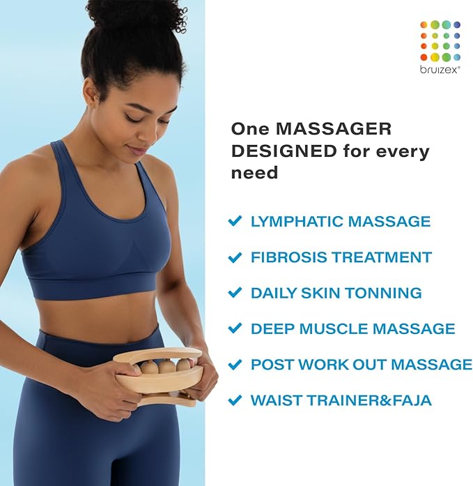 Bruizex Wood Therapy Massager | Wooden Lymphatic Drainage Roller | - Image 3