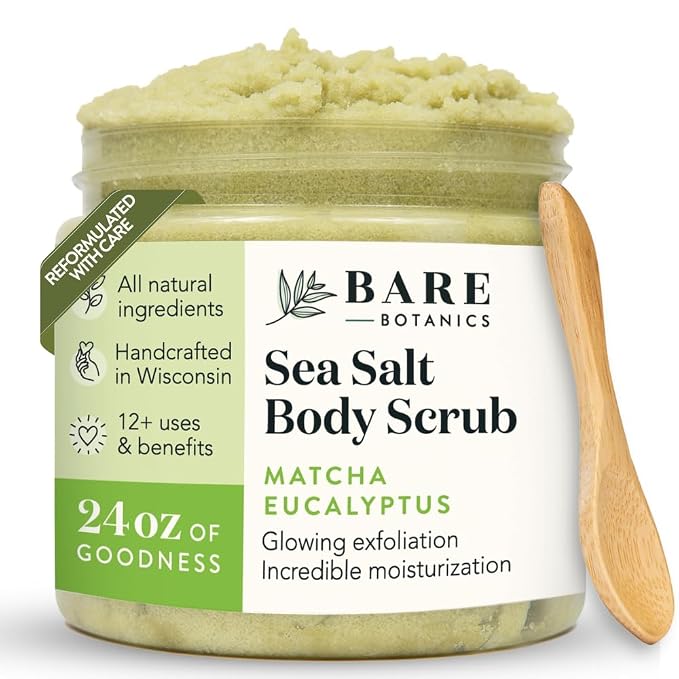 Bare Botanics Matcha Eucalyptus Body Scrub 24 oz by BareBotanics