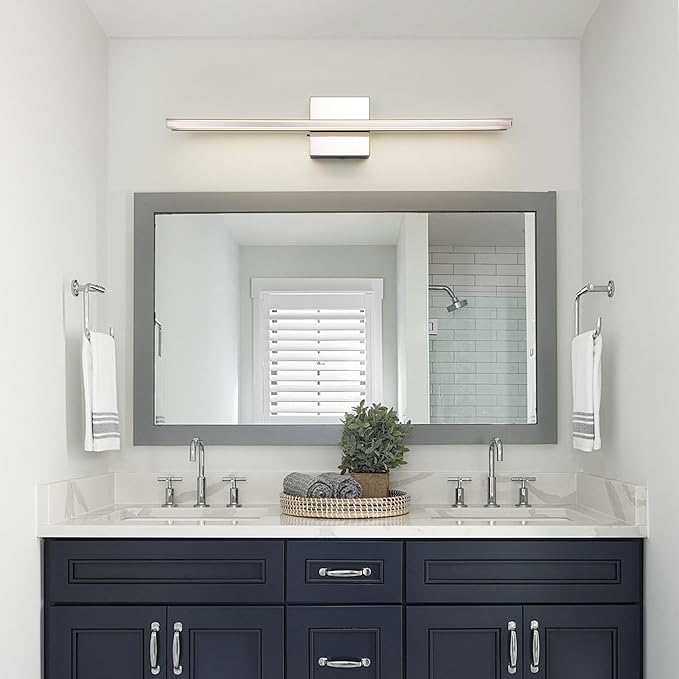Chrome Vanity Lights for Bathroom 5CCT Dimmable Bathroom Lighting Fixtures Over - Image 3