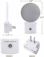 Night Lights Auto Sensor Stripes Grain Night Light Grey Solid Color Round Lamp - Image 2