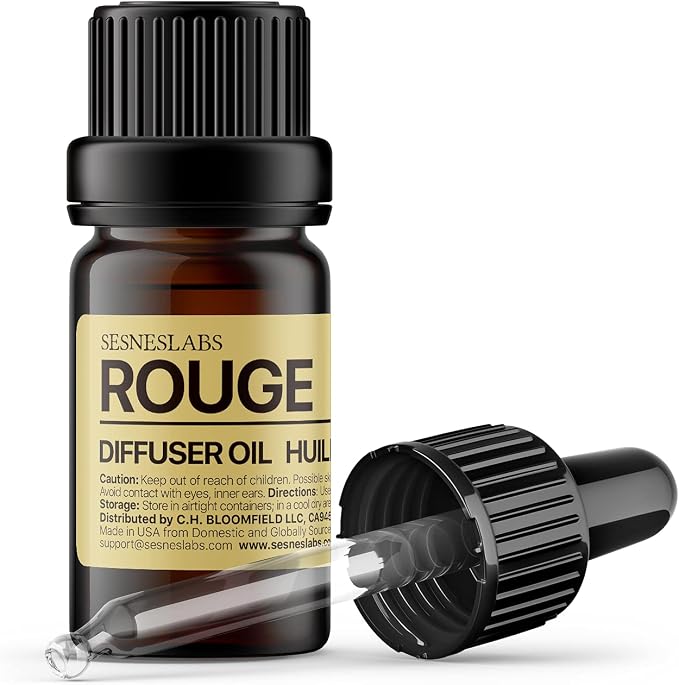 Rouge Diffuser Oil, Ambroxan Molecule-Based Scent, Cedarwood Essential Oils by sesneslabs