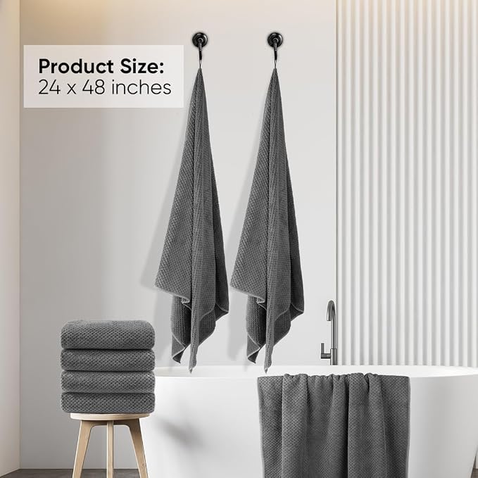 HOMEXCEL 6 Pack Bath Towel Set, Microfiber Ultra Soft Highly Absorbent Bath - Image 2