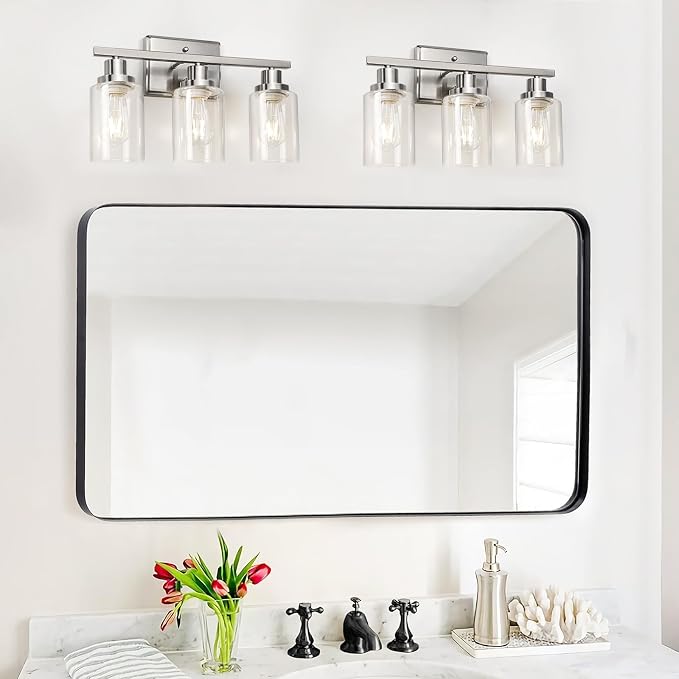 Ascher Bathroom Vanity Light Fixtures, 3 Light Wall Sconces Lighting - Image 7