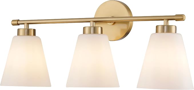 Hamilyeah Gold Bathroom Vanity Light Fixtures Over Mirror, 3 Light Vanity Lights - Image 9