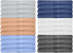 KAHAF COLLECTION 24 Pack Wash Cloths | Multicolour 100% Cotton Extra Absorbent by KAHAF+COLLECTION