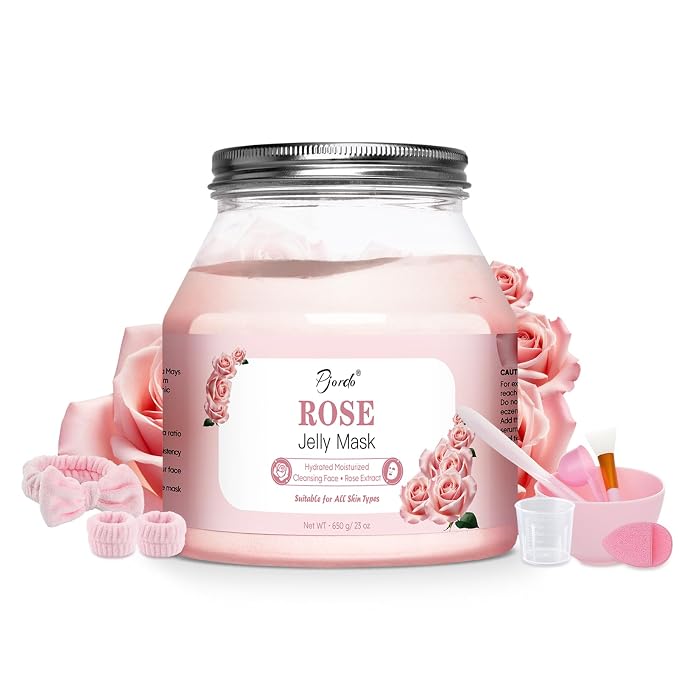 Pjordo Jelly Masks for Facials Professional, Bulgarian Rose Hydrating & by Pjordo