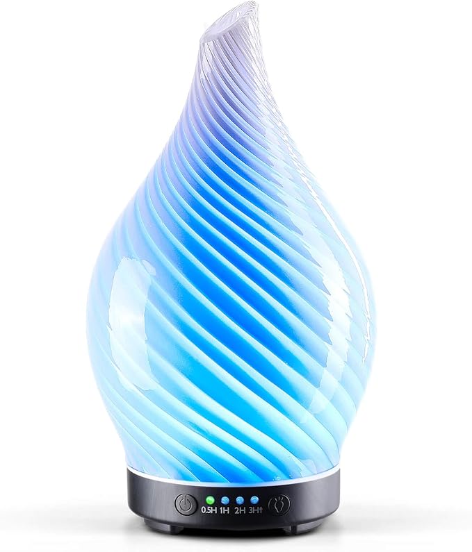 Porseme 150ml Essential Oil Diffuser Glass Color Changing Aroma Air Diffusers by Porseme