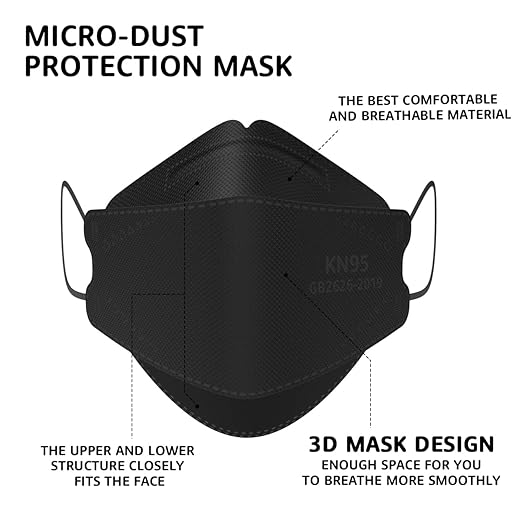 LEVENIS KN95 Face Masks 50 Pack, Breathable Comfortable and Disposable KN95 Mask - Image 3