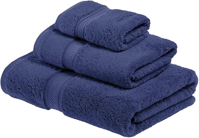 SUPERIOR Egyptian Cotton Pile 3 Piece Towel Set, Includes 1 Bath, 1 Hand by SUPERIOR