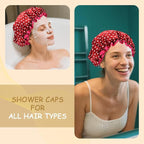 Christmas Red Polka Dot Shower Cap - Image 3