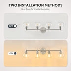 VONLUCE Bathroom Light Fixtures, 4-Light Vanity Light - Image 3