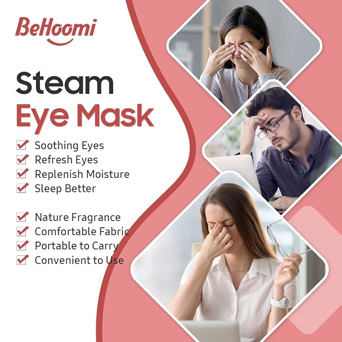 BeHoomi 20Packs Steam Eye Mask, Heated Eye Mask Warm Compress - Image 3