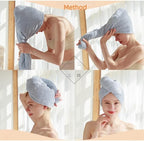 2 Pack Microfiber Hair Towel Wrap - Image 3