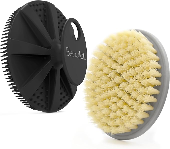 Body Scrubber 2 Pack, BEAUTAIL Shower Bath Brush, 1 Pack PP Body Brush Gray and by BEAUTAIL
