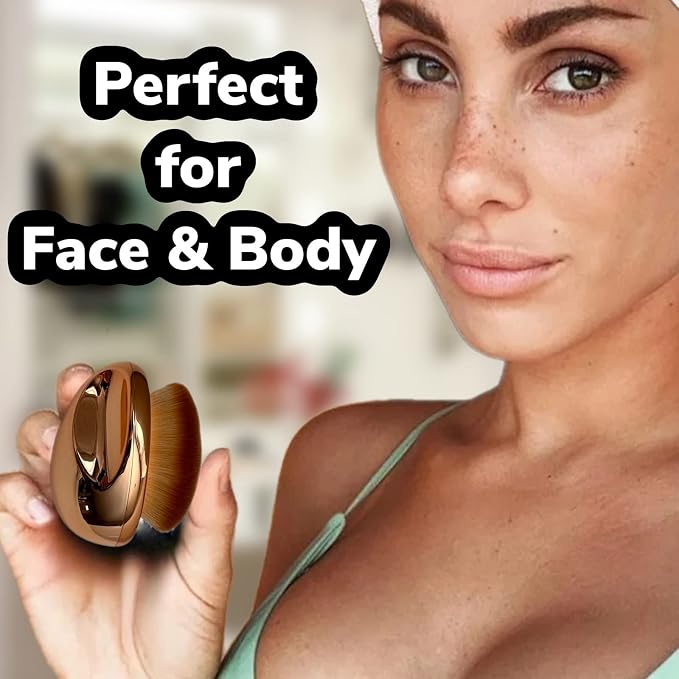 Foundation Brush Palm Makeup SOFT Kabuki Dome Shaped Face Body Shimmer Oil SPF - Image 5