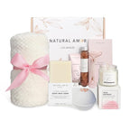 Natural Amor Spa Gift Set with Blanket 7 PCs– Handmade Bath & Body Self-Care - Image 2